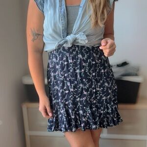 Floral Navy Skirt from the LOFT